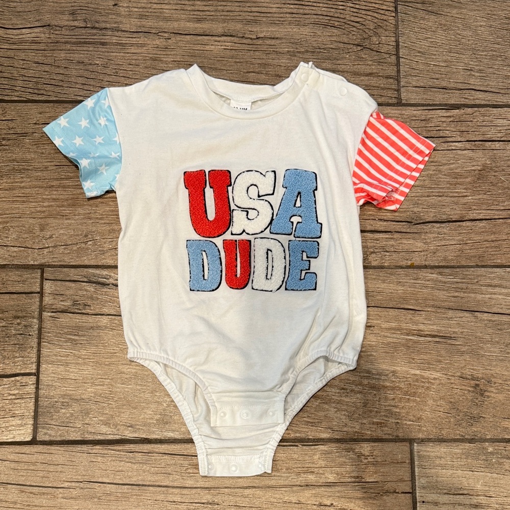 USA Dude Patriotic Kids One Piece